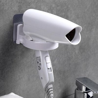 Suporte Secador Cabelo Sem Furo Organizador Fios Adesivo Parede 2 Em 1 Gancho Pendurar Porta Acessorios Banheiro