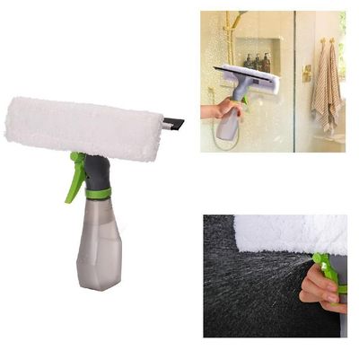 Rodo Mop Spray Reservatório Limpa Vidro Janela Box Borrifador 3 Em 1 Kit Completo