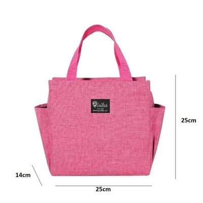 Bolsa Térmica Grande Academia Parque Piquenique Marmita Frutas Alça 2 Bolsos Multiuso Luxo Rosa