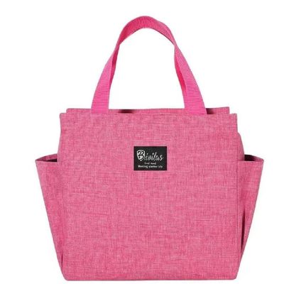 Bolsa Térmica Grande Academia Parque Piquenique Marmita Frutas Alça 2 Bolsos Multiuso Luxo Rosa