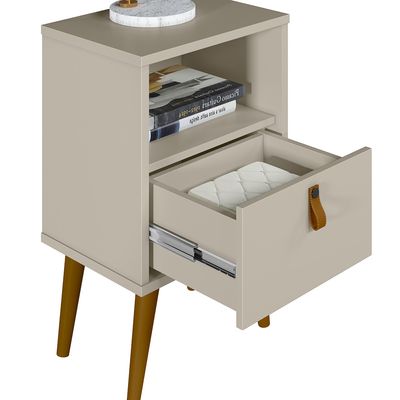 Mesa de Cabeceira Keila Off White 39x65 cm L04 - D'Rossi
