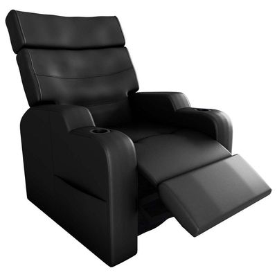 Poltrona Do Papai Reclinável Premium Com Porta Copos E Porta Controle Toro Matrix Sintetico Preto