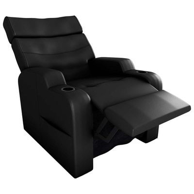 Poltrona Do Papai Reclinável Premium Com Porta Copos E Porta Controle Toro Matrix Sintetico Preto