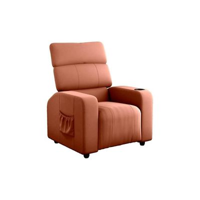 Poltrona Do Papai Reclinável Com Porta Copos Pulse Matrix Veludo Ferrugem