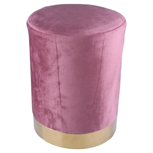 Puff Redondo Soho 35cm Suede Rosa Cazza Puff Redondo Soho 35cm Suede Rosa Cazza