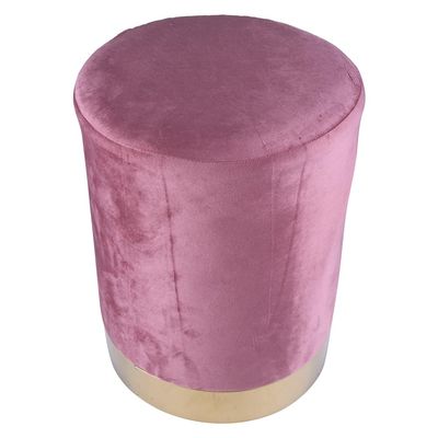 Puff Redondo Soho 35cm Suede Rosa Cazza