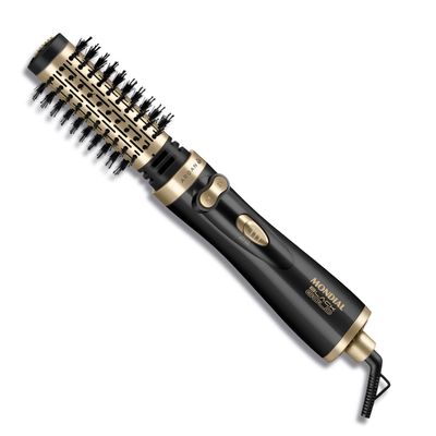 Escova Rotativa Argan Mondial Preto e Champagne 1000W ER-11-AR 110