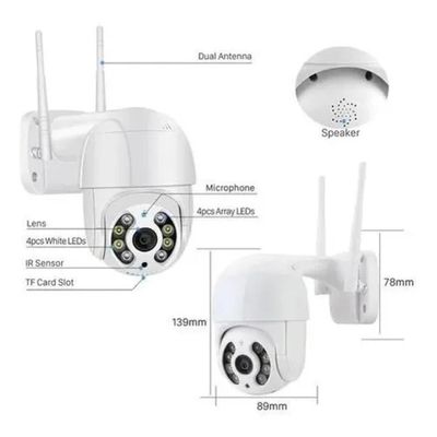 Câmera Ip Speed Dome Zoom 4x Ptz Wifi Prova De Água Externas