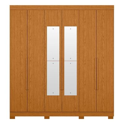Guarda Roupa Casal 200cm Com Espelho Viny A02 Cinamomo - Mpozenato