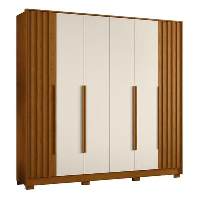 Guarda Roupa Casal 237cm 6 Portas Vinna A02 Off/cinamomo - Mpozenato