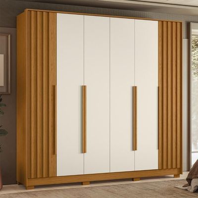 Guarda Roupa Casal 237cm 6 Portas Vinna A02 Off/cinamomo - Mpozenato