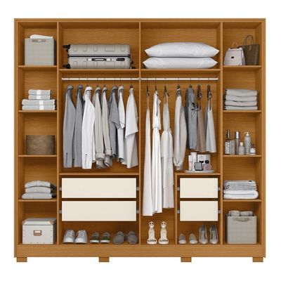 Guarda Roupa Casal 237cm 6 Portas Vinna A02 Off/cinamomo - Mpozenato