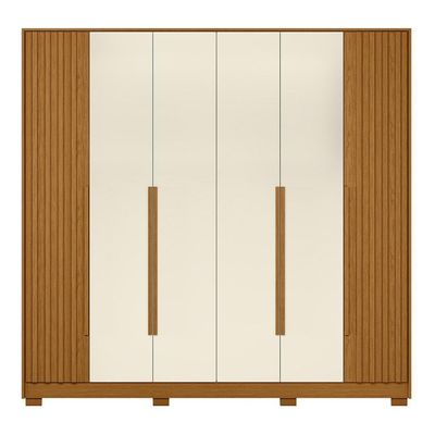 Guarda Roupa Casal 237cm 6 Portas Vinna A02 Off/cinamomo - Mpozenato