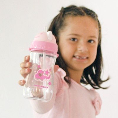 Kit Lancheira Térmica, Pote Marmita 400ml E Garrafa 460ml Infantil Piccolino Rosa