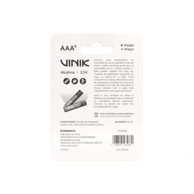 Pilha Alcalina Aaa C-4 1.5v - Vp3ab4a