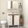 Gabinete Para Banheiro Ariel 80cm Com Pé Branco