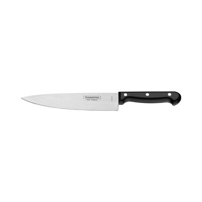 Faca Chef Tramontina Ultracorte Lamina Inox e Cabo Preto 7"