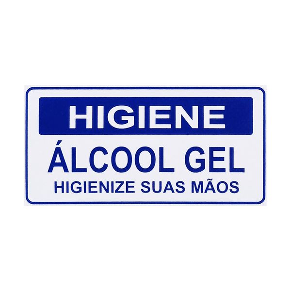 Placa De Sinalização Higiene Álcool Gel Higienize Suas Mãos 20x10 Acesso - P-37/1 F9e