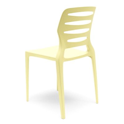 Kit 02 Cadeiras Para Cozinha Área Gourmet Jardim Empilhável Larsen P03 Amarelo - Lyam Decor