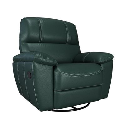 Poltrona do Papai Reclinável Giratória Armênia Glider Mecânico Verde Couro - Gran Belo