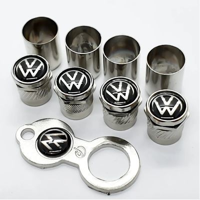 Bico Tampa Pino de Válvula Antifurto Cromado Para Roda Emblema VW Volkswagen