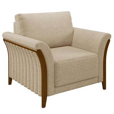 Conjunto Decorativo Poltrona e Sofá 222cm Market Linho Bege - Gran Belo