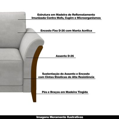 Kit 2 Poltronas Decorativas Pés em Madeira Market Veludo Cinza - Gran Belo