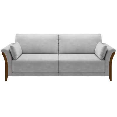 Sofá Decorativo 3 Lugares 222cm Market Veludo Cinza - Gran Belo