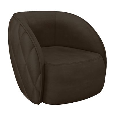 Poltrona Decorativa Clarke Veludo Marrom - Gran Belo