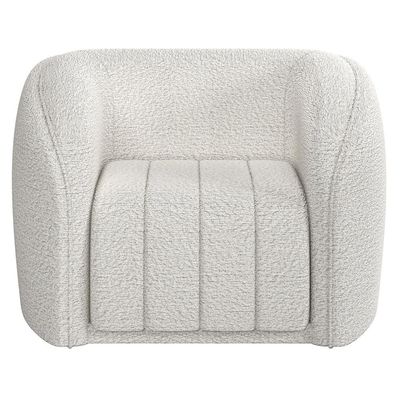 Poltrona Decorativa Sala de Estar Adam Boucle Branco G45 - Gran Belo