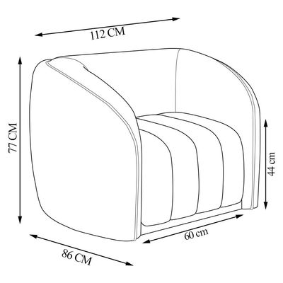 Poltrona Decorativa Sala de Estar Adam Boucle Branco G45 - Gran Belo