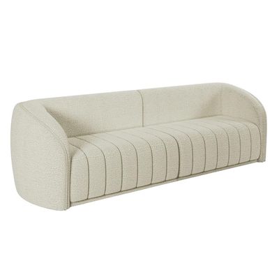 Sofá Decorativo Sala de Estar 292cm Adam 4 Lugares Boucle Off White G45 - Gran Belo