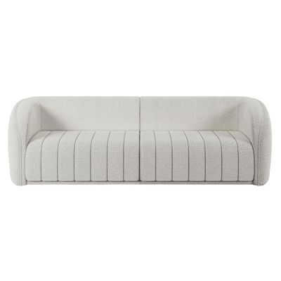 Sofá Decorativo Sala de Estar 332cm Adam 4 Lugares Boucle Branco G45 - Gran Belo