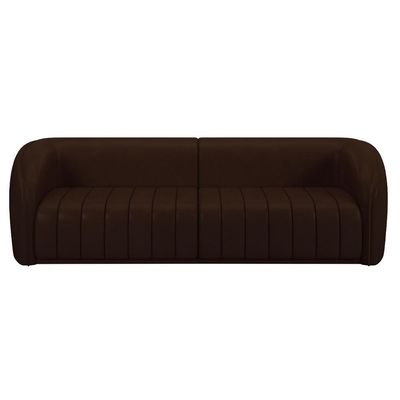 Sofá Decorativo Sala de Estar 332cm Adam 4 Lugares PU Marrom G45 - Gran Belo