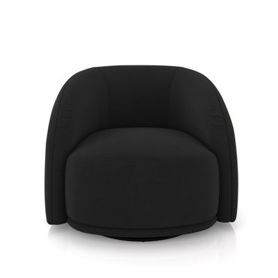 Poltrona Decorativa Jenny Base Giratória em Metal Preto Veludo Preto G45 - Gran Belo