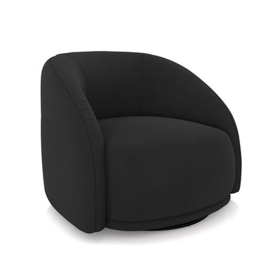 Poltrona Decorativa Jenny Base Giratória em Metal Preto Veludo Preto G45 - Gran Belo