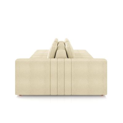Sofá Ilha com Encosto e Almofadas Móveis Olimpo 245cm Modulado Bouclê Off White G45 - Gran Belo