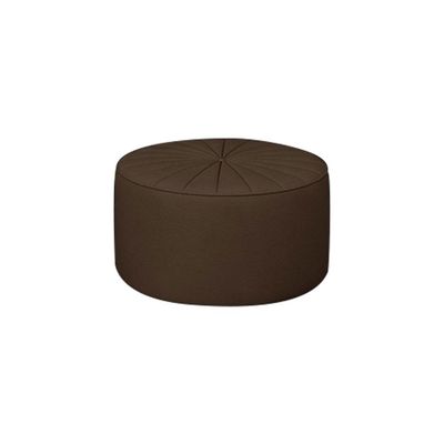 Puff Decorativo Sala De Estar Round PU Marrom - Gran Belo