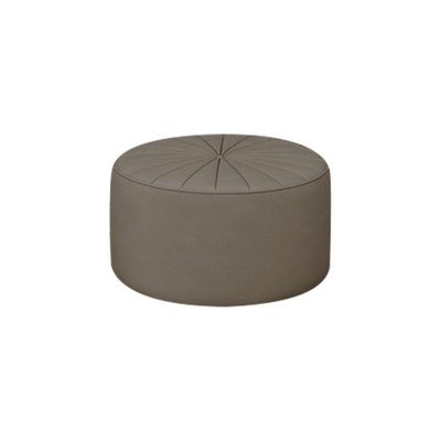 Puff Decorativo Sala De Estar Round Veludo Bege - Gran Belo