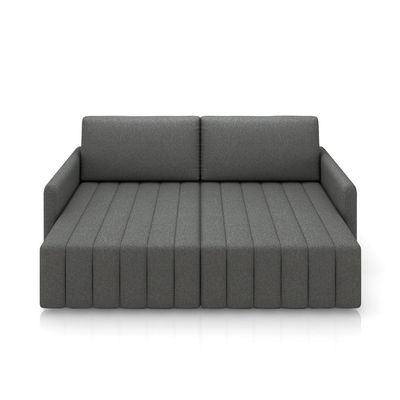 Sofá-Cama Decorativo Retrátil Thanos 2 Lugares 220cm Linho Grafite G45 - Gran Belo