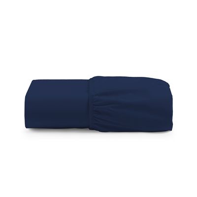 Lençol de Baixo Casal Padrão Avulso Com Elástico Primor Percal 400 Fios - Azul Marinho