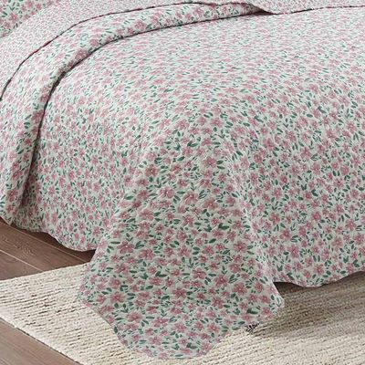 Kit Cobre Leito Colcha Daily King 3 Peças Dupla Face Estampado Floral - Sabrina Palha