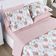 Kit Cobre Leito Colcha Maggy King 3 Peças Dupla Face Percale 200 Fios - Hortencia Floral Rosa