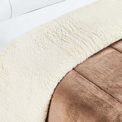 Coberdrom Diamond Solteiro Sherpa Com Manta Flannel 01 Peça - Caramelo Apricot