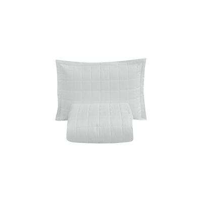 Kit Cobre Leito Colcha Dual Solteiro 2 Peças Matelado Dupla Face Liso - Branco