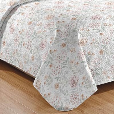 Kit Cobre Leito Colcha Daily King 3 Peças Dupla Face Estampado - Floral 18 - 100% Poliéster