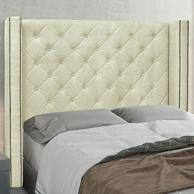 Cabeceira Decorativa Casal 1,64M Loewe Linho Natural - Gran Belo