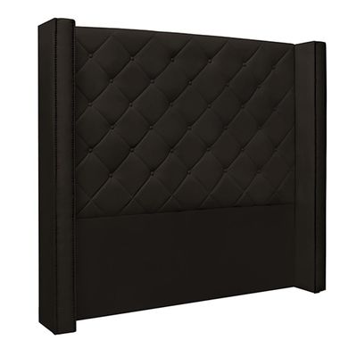 Cabeceira Decorativa Casal 1,64M Loewe PU Marrom - Gran Belo
