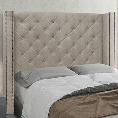 Cabeceira Decorativa Queen Size 1,84M Loewe Linho Areia - Gran Belo