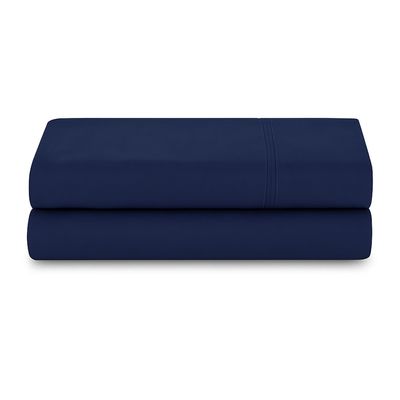 Lençol de Cima Avulso Minimal Liso Queen 01 Peça Malha 100% Algodão - Azul Marinho